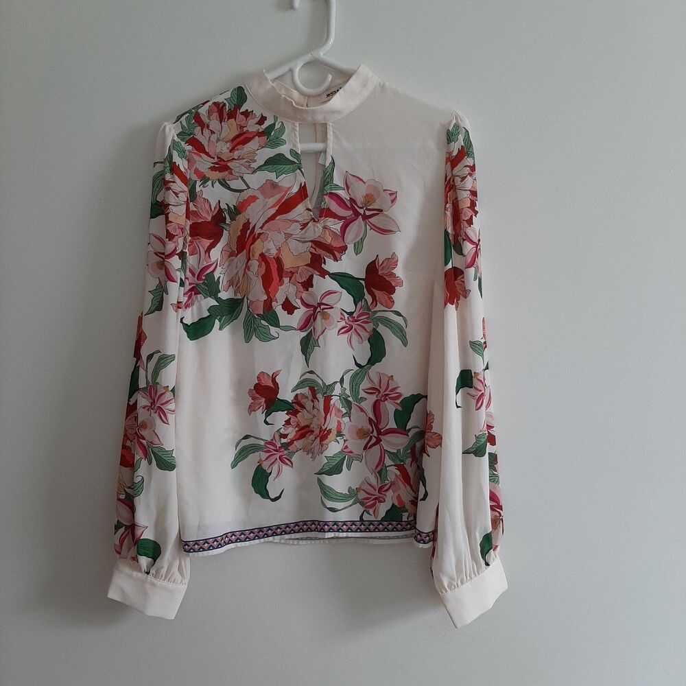 NWT Jealous Tomato Ivory Floral Blouse, Large